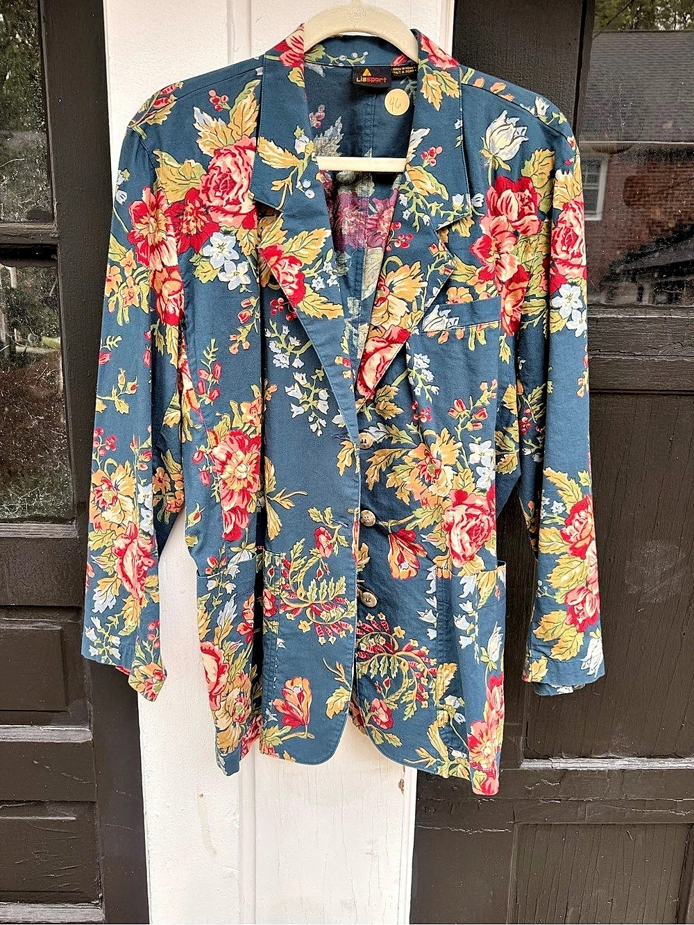 LA Sport Floral Blazer in Blue & Red